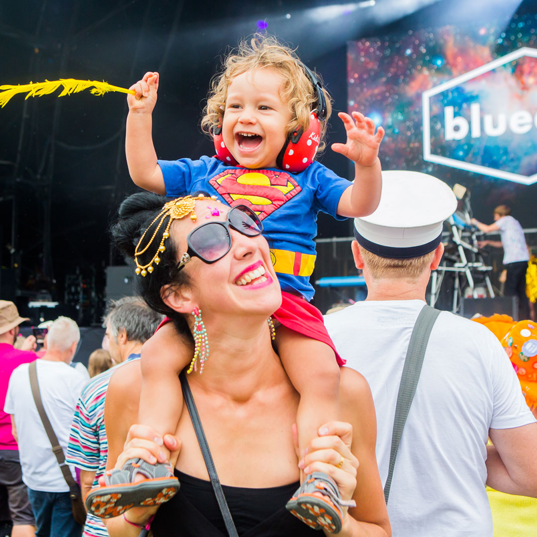 Woman and child at bluedot festival