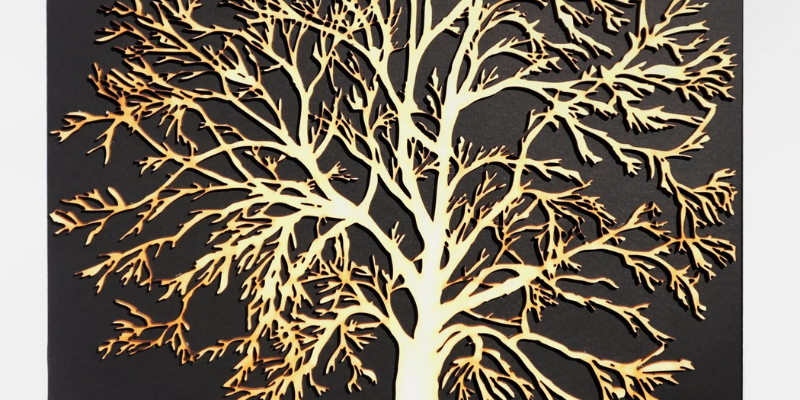 Woodcut oak Tree Painting