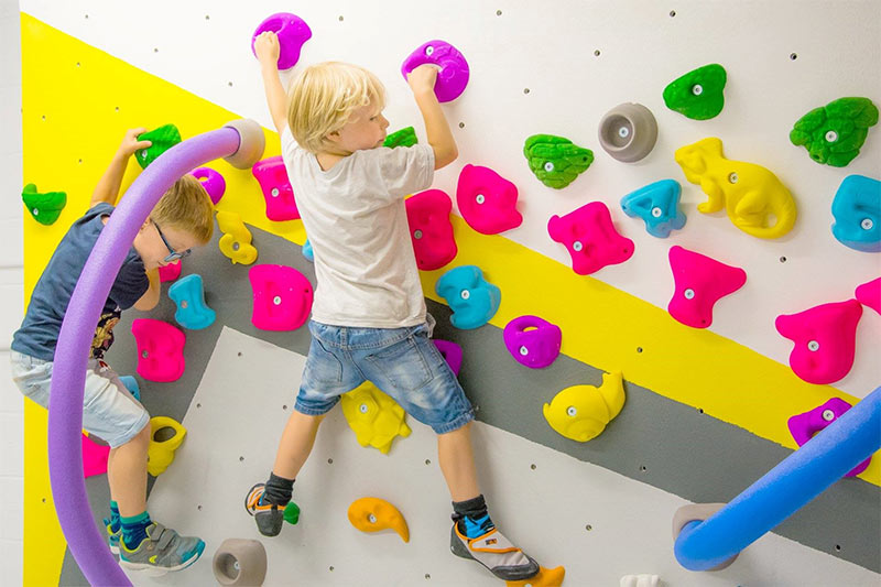children climbing at Boulder Hut